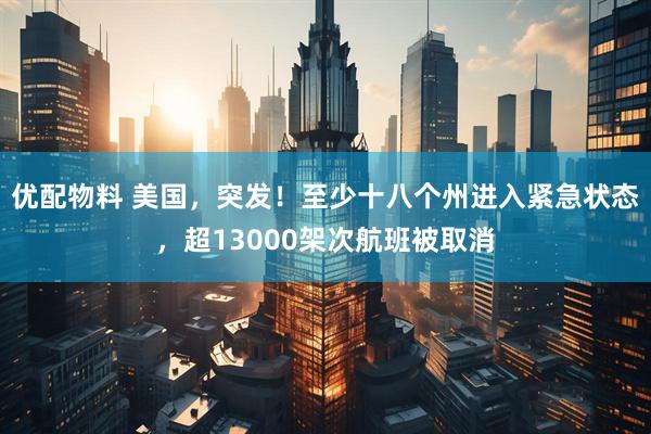 优配物料 美国，突发！至少十八个州进入紧急状态，超13000架次航班被取消